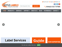 Tablet Screenshot of lotuslabels.com